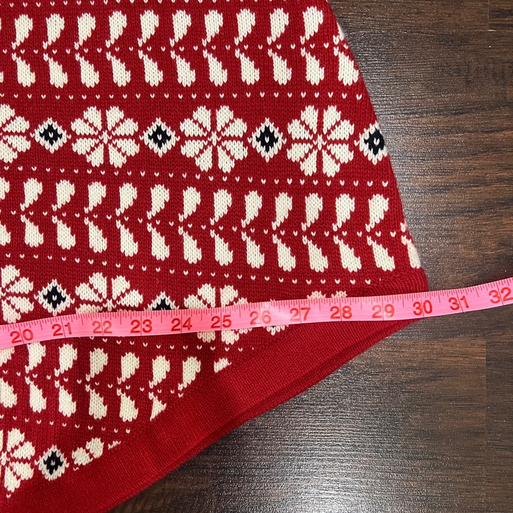 NWT 11/12 John Lewis red fair isle sweater poncho - Picture 4 of 7